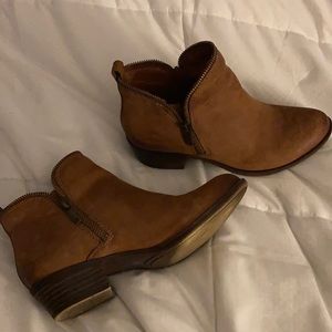 Lucky Brand cognac zipper bootie